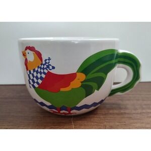 Vintage FTD Chicken Soup Bouquet Oversized Rooster Coffee Tea Mug Farm Decor S3